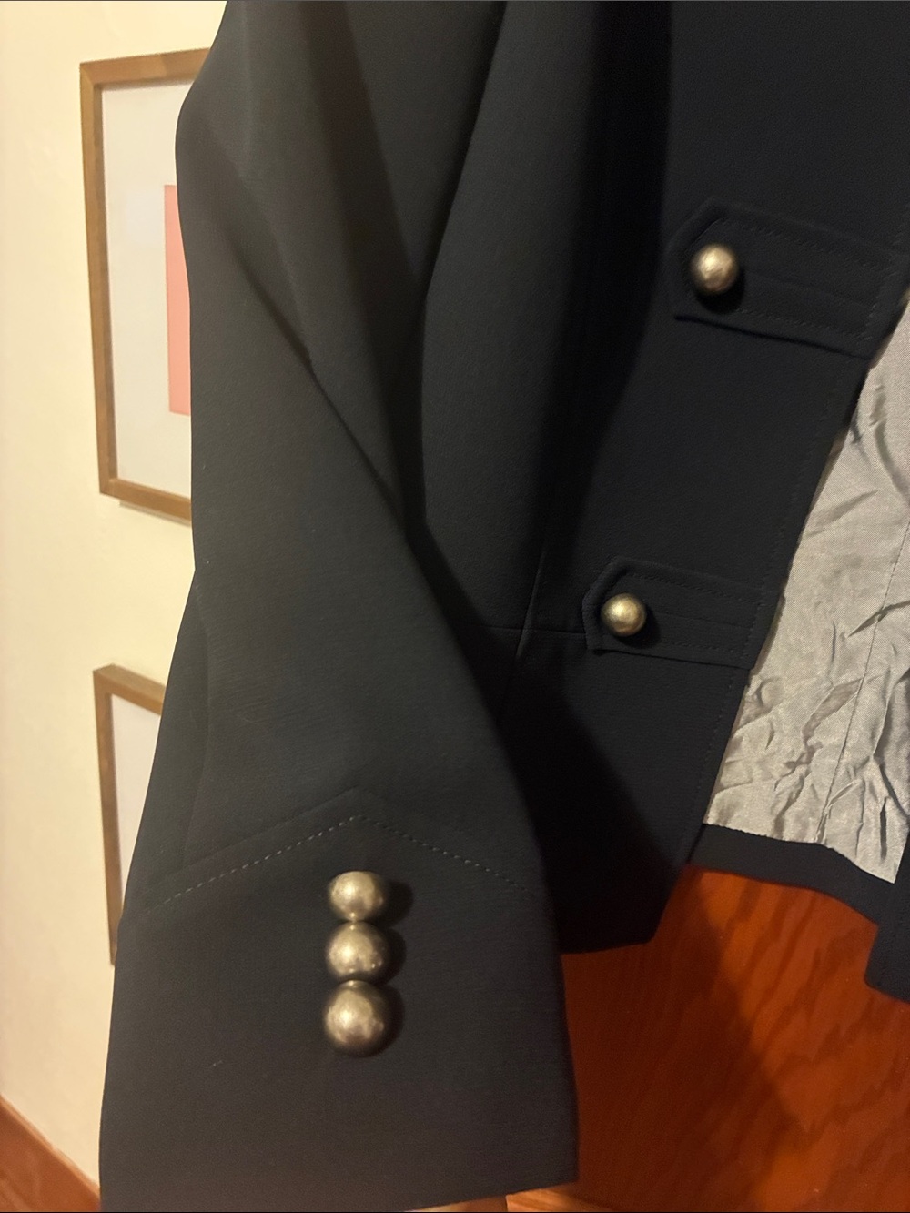 Tahari Black Military-Inspired Button Blazer - Picture 4 of 5